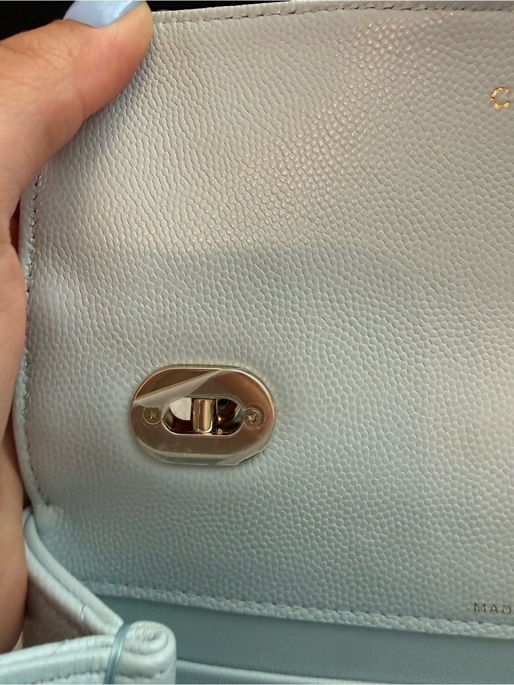 CHANEL Mini Quilted Top Handle Bag in Light Gray BRAND NEW - Picture 9 of 14